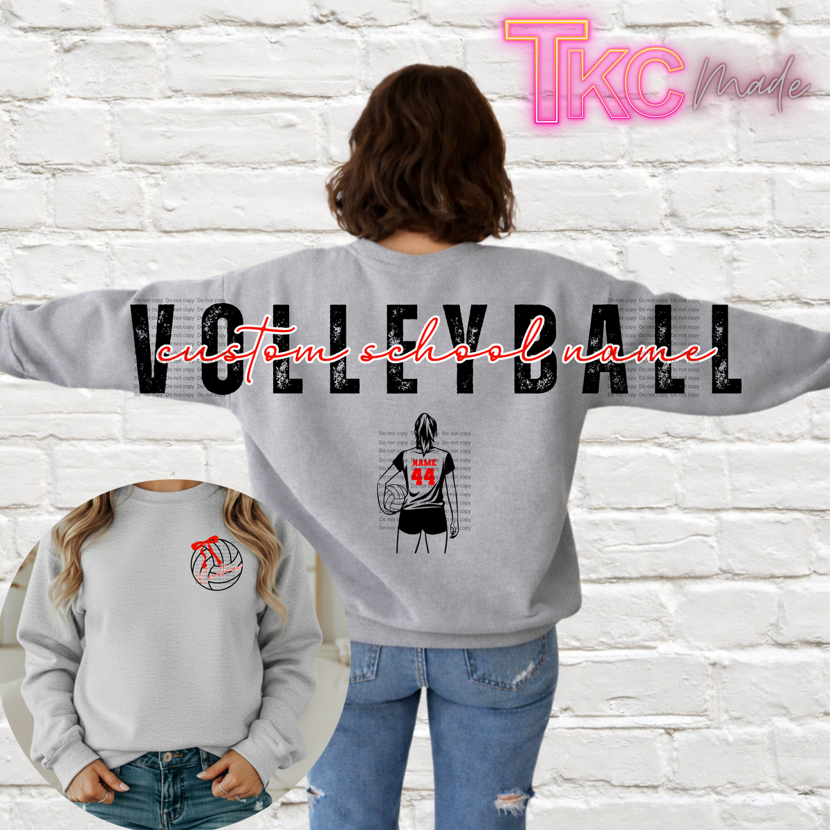 Volleyball custom Oversize words